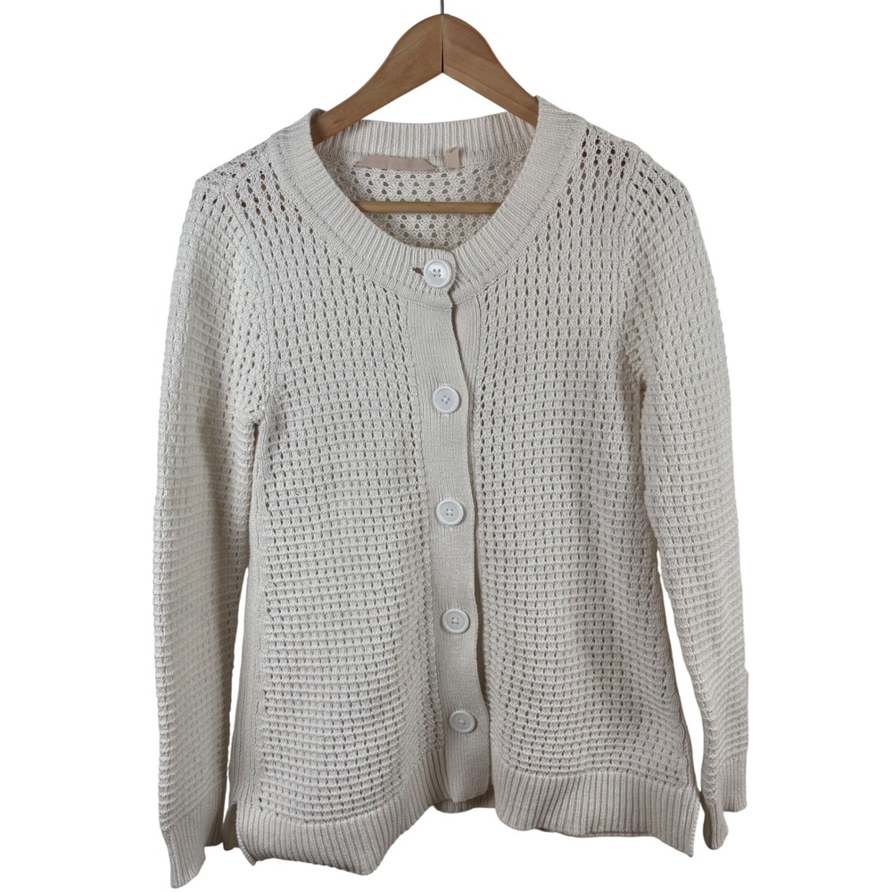 Soft Surroundings Cream Cardigan Sweater Women's S Cottagecore‎ Grandmacore